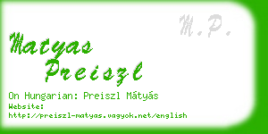 matyas preiszl business card